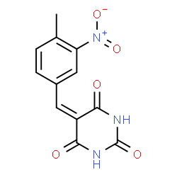 ChemSpider 2D Image | 5-(4-Methyl-3-nitrobenzylidene)-2,4,6(1H,3H,5H)-pyrimidinetrione | C12H9N3O5