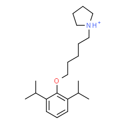 ChemSpider 2D Image | 1-[5-(2,6-Diisopropylphenoxy)pentyl]pyrrolidinium | C21H36NO