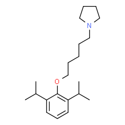 ChemSpider 2D Image | 1-[5-(2,6-Diisopropylphenoxy)pentyl]pyrrolidine | C21H35NO