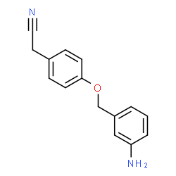 ChemSpider 2D Image | {4-[(3-Aminobenzyl)oxy]phenyl}acetonitrile | C15H14N2O
