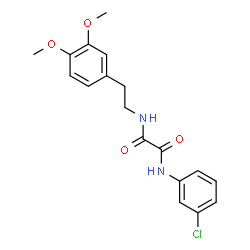ChemSpider 2D Image | N-(3-Chlorophenyl)-N'-[2-(3,4-dimethoxyphenyl)ethyl]ethanediamide | C18H19ClN2O4