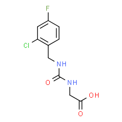 ChemSpider 2D Image | N-[(2-Chloro-4-fluorobenzyl)carbamoyl]glycine | C10H10ClFN2O3
