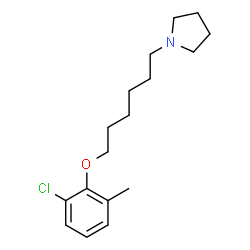 ChemSpider 2D Image | 1-[6-(2-Chloro-6-methylphenoxy)hexyl]pyrrolidine | C17H26ClNO