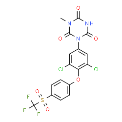 ChemSpider 2D Image | 1-(3,5-Dichloro-4-{4-[(trifluoromethyl)sulfonyl]phenoxy}phenyl)-3-methyl-1,3,5-triazinane-2,4,6-trione | C17H10Cl2F3N3O6S