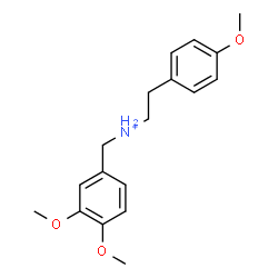 ChemSpider 2D Image | N-(3,4-Dimethoxybenzyl)-2-(4-methoxyphenyl)ethanaminium | C18H24NO3