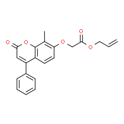 ChemSpider 2D Image | Allyl [(8-methyl-2-oxo-4-phenyl-2H-chromen-7-yl)oxy]acetate | C21H18O5
