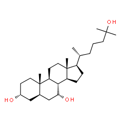 ChemSpider 2D Image | 5alpha-Cholestane-3alpha,7alpha,25-triol | C27H48O3
