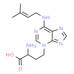 ChemSpider 2D Image | 2-Amino-4-{6-[(3-methyl-2-buten-1-yl)amino]-3H-purin-3-yl}butanoic acid | C14H20N6O2
