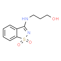 ChemSpider 2D Image | 3-[(1,1-Dioxido-1,2-benzothiazol-3-yl)amino]-1-propanol | C10H12N2O3S
