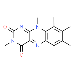 ChemSpider 2D Image | 3,7,8,9,10-Pentamethylbenzo[g]pteridine-2,4(3H,10H)-dione | C15H16N4O2