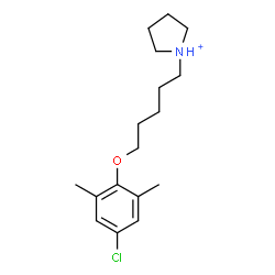 ChemSpider 2D Image | 1-[5-(4-Chloro-2,6-dimethylphenoxy)pentyl]pyrrolidinium | C17H27ClNO