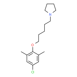ChemSpider 2D Image | 1-[5-(4-Chloro-2,6-dimethylphenoxy)pentyl]pyrrolidine | C17H26ClNO