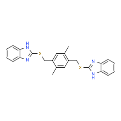 ChemSpider 2D Image | 2,2'-[(2,5-Dimethyl-1,4-phenylene)bis(methylenesulfanediyl)]bis(1H-benzimidazole) | C24H22N4S2