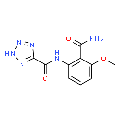 ChemSpider 2D Image | N-(2-Carbamoyl-3-methoxyphenyl)-2H-tetrazole-5-carboxamide | C10H10N6O3
