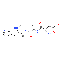 ChemSpider 2D Image | L-alpha-Aspartyl-N-[(2S)-3-(1H-imidazol-5-yl)-2-(methylamino)propanoyl]-L-alaninamide | C14H22N6O5
