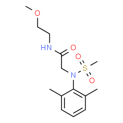 ChemSpider 2D Image | N~2~-(2,6-Dimethylphenyl)-N-(2-methoxyethyl)-N~2~-(methylsulfonyl)glycinamide | C14H22N2O4S
