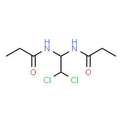 ChemSpider 2D Image | N,N'-(2,2-Dichloro-1,1-ethanediyl)dipropanamide | C8H14Cl2N2O2