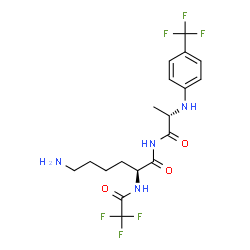 ChemSpider 2D Image | N~2~-(Trifluoroacetyl)-N-[(2S)-2-{[4-(trifluoromethyl)phenyl]amino}propanoyl]-L-lysinamide | C18H22F6N4O3