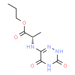 ChemSpider 2D Image | Propyl N-(3,5-dioxo-2,3,4,5-tetrahydro-1,2,4-triazin-6-yl)-L-alaninate | C9H14N4O4