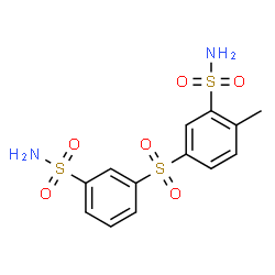 ChemSpider 2D Image | 2-Methyl-5-[(3-sulfamoylphenyl)sulfonyl]benzenesulfonamide | C13H14N2O6S3