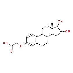 ChemSpider 2D Image | {[(8xi,9xi,14xi,16alpha,17beta)-16,17-Dihydroxyestra-1,3,5(10)-trien-3-yl]oxy}acetic acid | C20H26O5