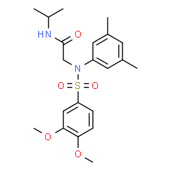 ChemSpider 2D Image | N~2~-[(3,4-Dimethoxyphenyl)sulfonyl]-N~2~-(3,5-dimethylphenyl)-N-isopropylglycinamide | C21H28N2O5S