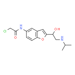 ChemSpider 2D Image | 2-Chloro-N-{2-[1-hydroxy-2-(isopropylamino)ethyl]-1-benzofuran-5-yl}acetamide | C15H19ClN2O3