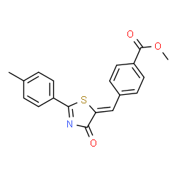 ChemSpider 2D Image | Methyl 4-{(Z)-[2-(4-methylphenyl)-4-oxo-1,3-thiazol-5(4H)-ylidene]methyl}benzoate | C19H15NO3S