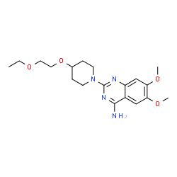 ChemSpider 2D Image | 2-[4-(2-Ethoxyethoxy)-1-piperidinyl]-6,7-dimethoxy-4-quinazolinamine | C19H28N4O4