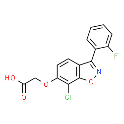 ChemSpider 2D Image | {[7-Chloro-3-(2-fluorophenyl)-1,2-benzoxazol-6-yl]oxy}acetic acid | C15H9ClFNO4