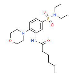 ChemSpider 2D Image | N-[5-(Diethylsulfamoyl)-2-(4-morpholinyl)phenyl]hexanamide | C20H33N3O4S