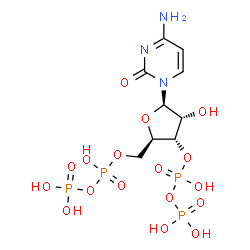 ChemSpider 2D Image | Cytidine 3',5'-bis(trihydrogen diphosphate) | C9H17N3O17P4