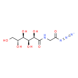 ChemSpider 2D Image | {[(2R,3S,4R,5R)-2,3,4,5,6-Pentahydroxyhexanoyl]amino}acetyl azide | C8H14N4O7