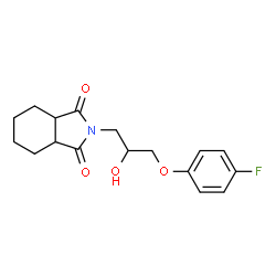 ChemSpider 2D Image | 2-[3-(4-Fluorophenoxy)-2-hydroxypropyl]hexahydro-1H-isoindole-1,3(2H)-dione | C17H20FNO4