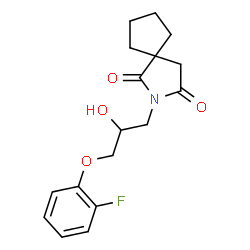 ChemSpider 2D Image | 2-[3-(2-Fluorophenoxy)-2-hydroxypropyl]-2-azaspiro[4.4]nonane-1,3-dione | C17H20FNO4
