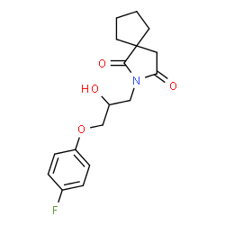 ChemSpider 2D Image | 2-[3-(4-Fluorophenoxy)-2-hydroxypropyl]-2-azaspiro[4.4]nonane-1,3-dione | C17H20FNO4
