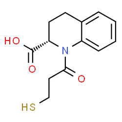 ChemSpider 2D Image | (2S)-1-(3-Sulfanylpropanoyl)-1,2,3,4-tetrahydro-2-quinolinecarboxylic acid | C13H15NO3S