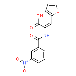 ChemSpider 2D Image | (2E)-3-(2-Furyl)-2-[(3-nitrobenzoyl)amino]acrylic acid | C14H10N2O6