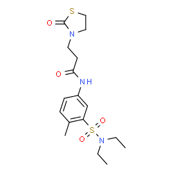 ChemSpider 2D Image | N-[3-(Diethylsulfamoyl)-4-methylphenyl]-3-(2-oxo-1,3-thiazolidin-3-yl)propanamide | C17H25N3O4S2