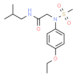 ChemSpider 2D Image | N~2~-(4-Ethoxyphenyl)-N-isobutyl-N~2~-(methylsulfonyl)glycinamide | C15H24N2O4S