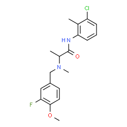 ChemSpider 2D Image | N-(3-Chloro-2-methylphenyl)-N~2~-(3-fluoro-4-methoxybenzyl)-N~2~-methylalaninamide | C19H22ClFN2O2