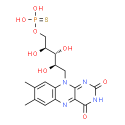 ChemSpider 2D Image | 5-Deoxy-5-(7,8-dimethyl-2,4-dioxo-3,4-dihydrobenzo[g]pteridin-10(2H)-yl)-1-O-thiophosphono-D-ribitol | C17H21N4O8PS
