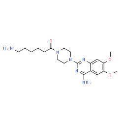 ChemSpider 2D Image | 6-Amino-1-[4-(4-amino-6,7-dimethoxy-2-quinazolinyl)-1-piperazinyl]-1-hexanone | C20H30N6O3