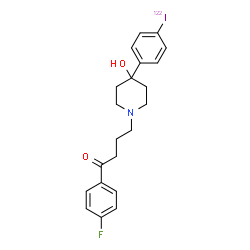 ChemSpider 2D Image | 1-(4-Fluorophenyl)-4-{4-hydroxy-4-[4-(~122~I)iodophenyl]-1-piperidinyl}-1-butanone | C21H23F122INO2