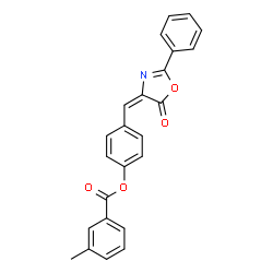 ChemSpider 2D Image | 4-[(E)-(5-Oxo-2-phenyl-1,3-oxazol-4(5H)-ylidene)methyl]phenyl 3-methylbenzoate | C24H17NO4