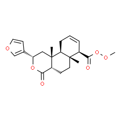 ChemSpider 2D Image | Methyl (2S,4aS,6aR,7R,10aR,10bR)-2-(3-furyl)-6a,10b-dimethyl-4-oxo-1,4,4a,5,6,6a,7,10,10a,10b-decahydro-2H-benzo[f]isochromene-7-carboperoxoate | C21H26O6