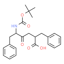 ChemSpider 2D Image | 2-Benzyl-5-({[(2-methyl-2-propanyl)oxy]carbonyl}amino)-4-oxo-6-phenylhexanoic acid | C24H29NO5