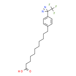 ChemSpider 2D Image | 11-(4-(3-(Trifluoromethyl)-3H-diazirin-3-yl)phenyl)undecanoic acid | C19H25F3N2O2