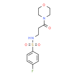 ChemSpider 2D Image | 4-Fluoro-N-[3-(4-morpholinyl)-3-oxopropyl]benzenesulfonamide | C13H17FN2O4S