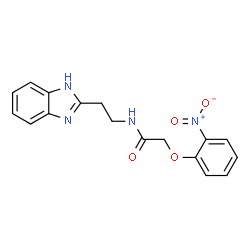 ChemSpider 2D Image | N-[2-(1H-Benzimidazol-2-yl)ethyl]-2-(2-nitrophenoxy)acetamide | C17H16N4O4